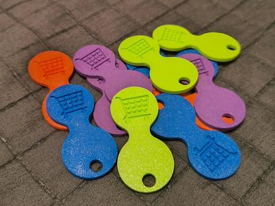 hybrid 2-way shopping cart key/token