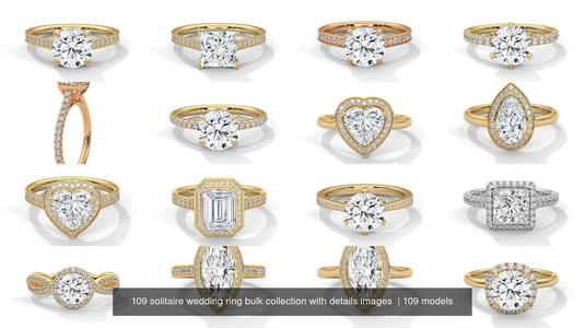 109 solitaire wedding ring bulk collection with details images
