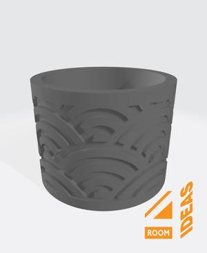 Succulent Planter Japanese Style – Waves/Seigaiha V2