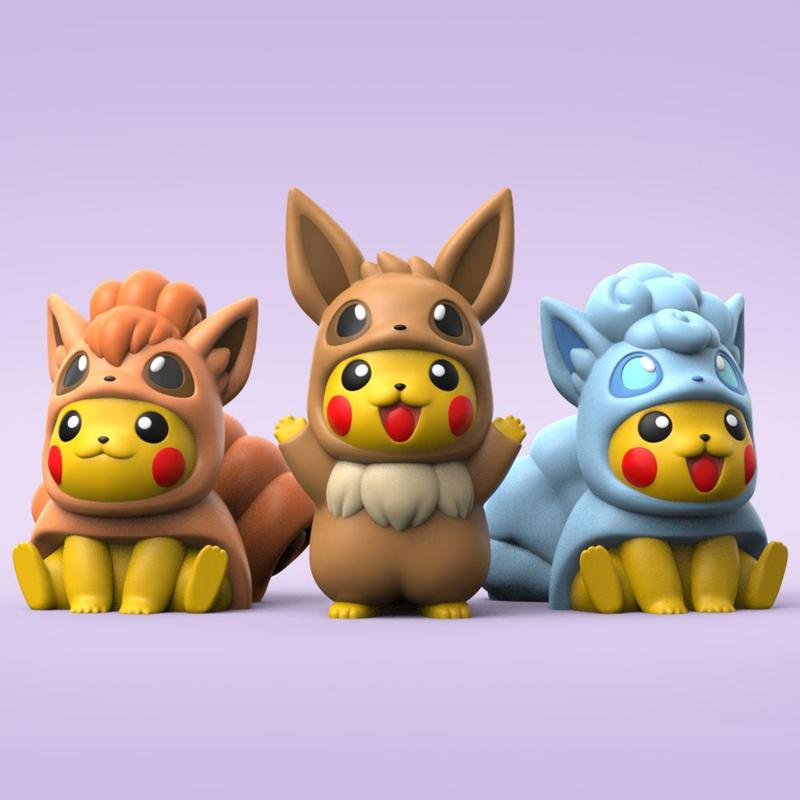 Pikachu Cosplay Vulpix (Easy Print No Supports)