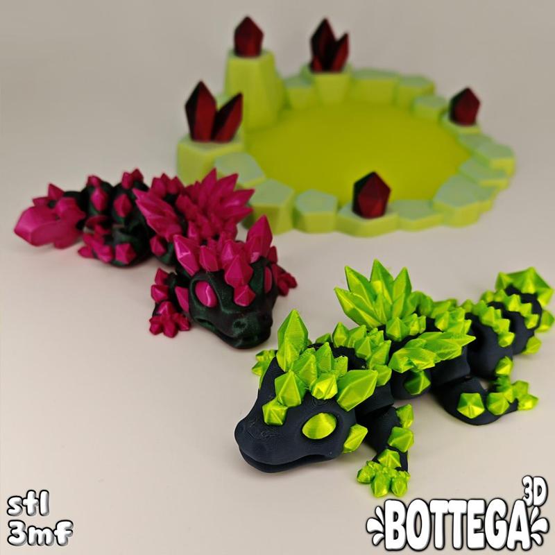 Hyaline Crystal Baby Dragon + Den