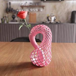 3D Wireframe Vase STL File – Modern Cute Vase for Flowers, 3D Printable Home Decor, Unique Desk Vase, Gift for Her or Him