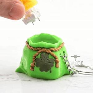 Cutie3D Keycap Fidget Clicker Lucky Gold Bag Keychain – Cute Backpack Keychain