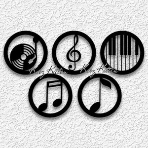 5 music circles wall art musician notes sheet piano home decor