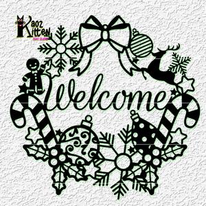 welcome christmas wreath wall art xmas sign decor