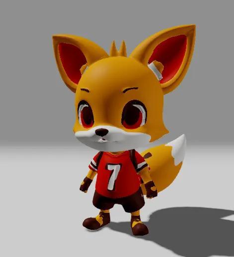 Cute fox in football soccer suit – CR7 – Figurine