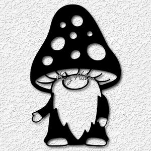 WAVING POINTY SHROOM GNOME wall art garden mushroom home decor