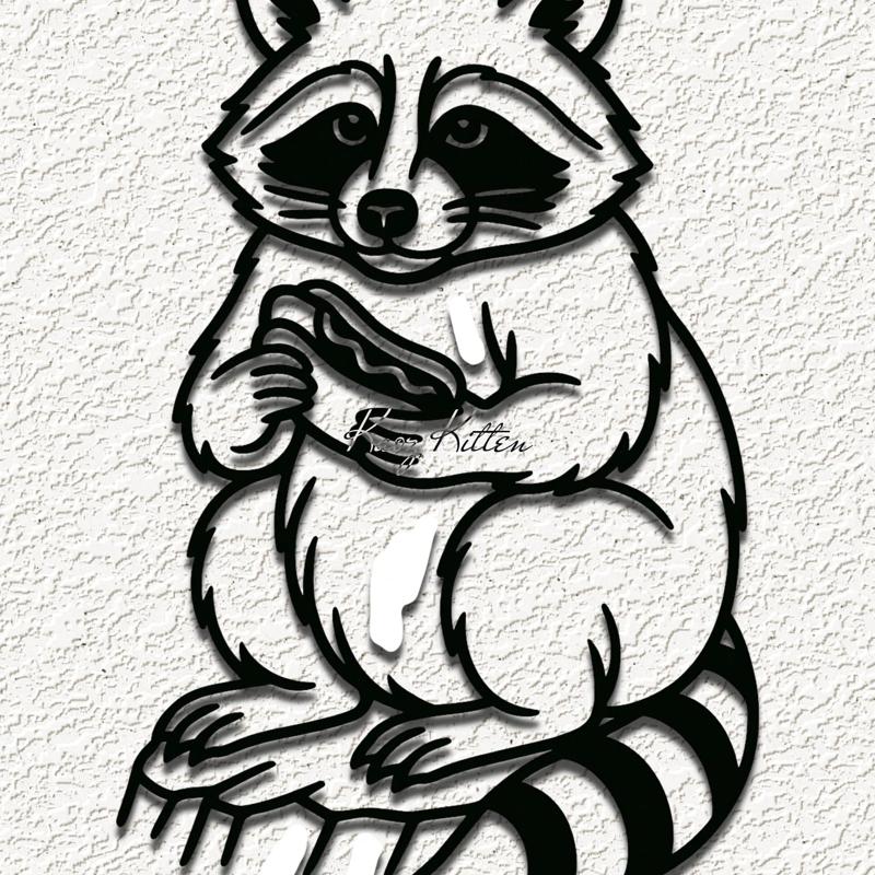 hotdog raccoon wall art home decor
