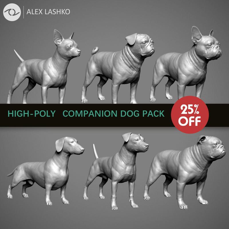 Companion Dog Pack High-Poly Collection