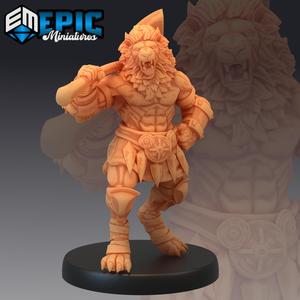 Catfolk Lion Warrior Axe / Feline Gladiator / Werelion