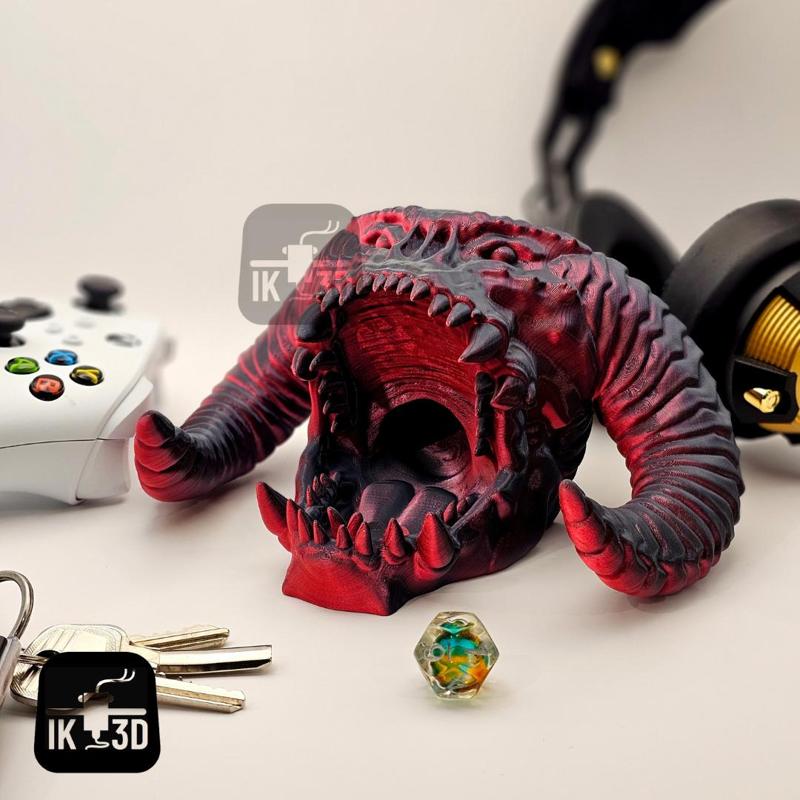 Balrog Head Dice Tower / Controller Holder / Headset Holder / Keys Holder / No Supports / 3MF