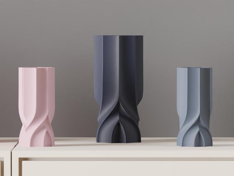 Modern Vase elegant Flowing Vase. Easy Quick Print