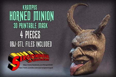 Krampus Horned Minion 3D printable mask