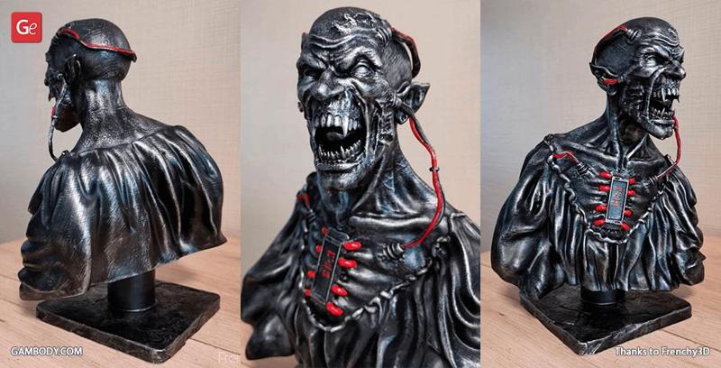 Cyberpunk Vampire Bust 3D Printing Figurine | Assembly