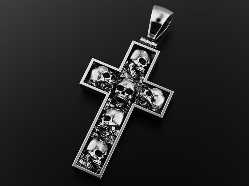 Cross with skulls light version