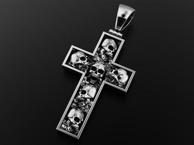 Cross with skulls light version