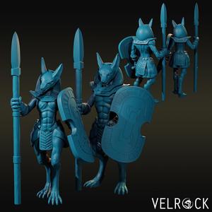 Anubis Soldier Warriors with Spear and Shield (Male and Female)