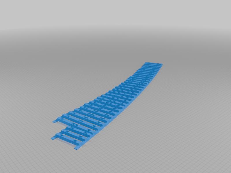 1.5m radi rh turnout (for stm) gscale timbers only