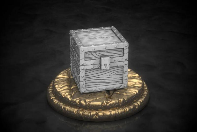 Realistic Minecraft chest. 25mm / 28mm miniature scale