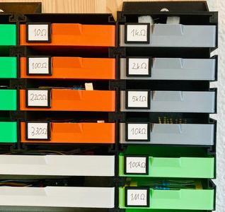 Snap-On Slide-In Label Clip for Fast-Printing Modular Drawer