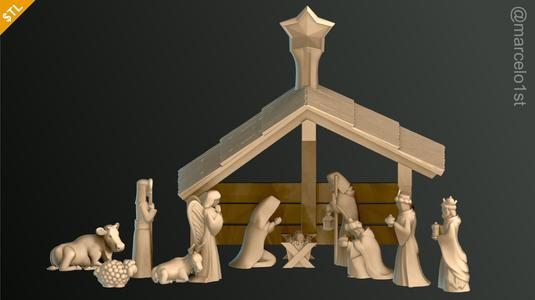Birth of Jesus or Manger Scene or Presepio or Christmas Crib