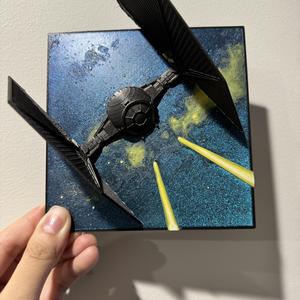 TIE Fighter in Flight – HueForge Hybrid Print