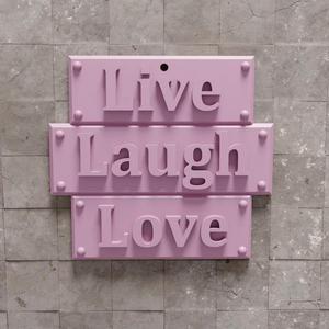 Live Laugh Love Wall Decor STL File 3D Printable Inspirational Home Art