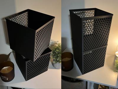 Large Stackable Basket With Honeycomb Pattern