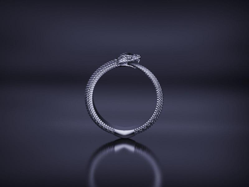 Snake Ring Pendant Ouroboros Faceted