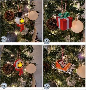 SET OF FOUR ORNAMENTS