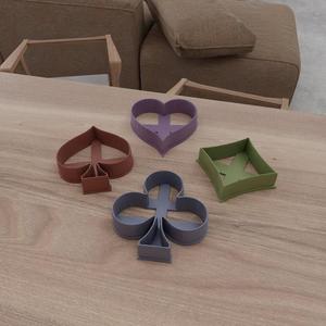 3D Playing Cards Cookies Cutter for Men with 3D Stl Files & 3D Printing, Gift for Dad, Cake Cutters, Deck of Cards, Cookie Mold, Cards