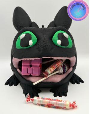 Black Toothless Dragon Big Mouth Bowl (Commercial License)