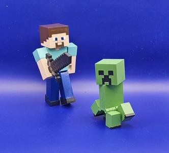 Inspired by Minecraft - Steve and a Creeper set