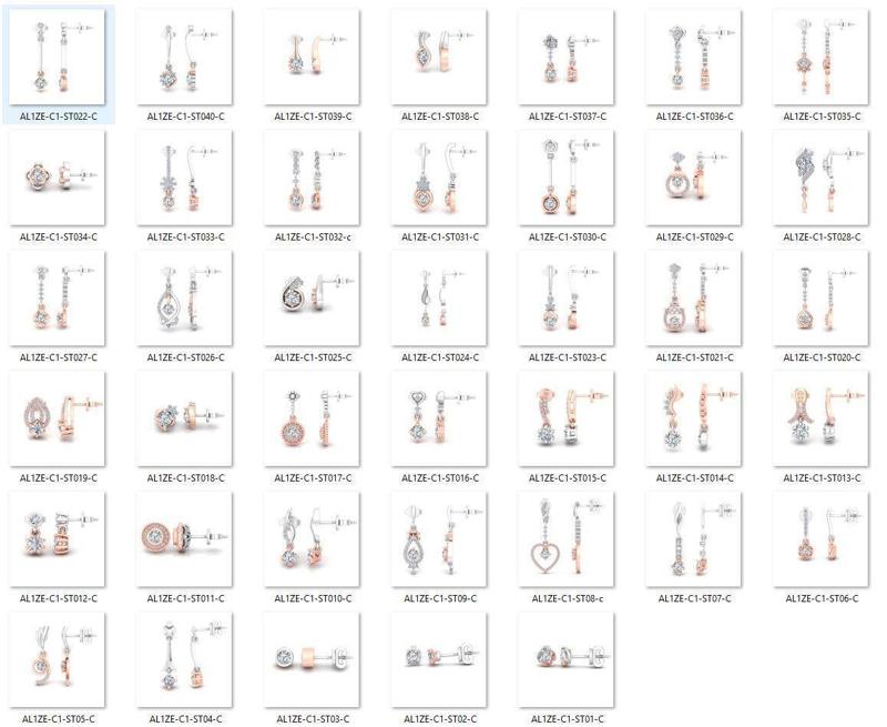 BULK-3DM-With Gems-EARRING 40 Files