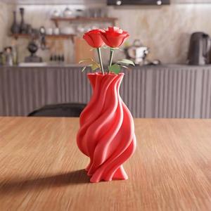 3D Flame Art Vase STL File - Modern Small Desk Vase for Home Decor, 3D Printable Flower Planter, Digital File Gift for Office or Living Room