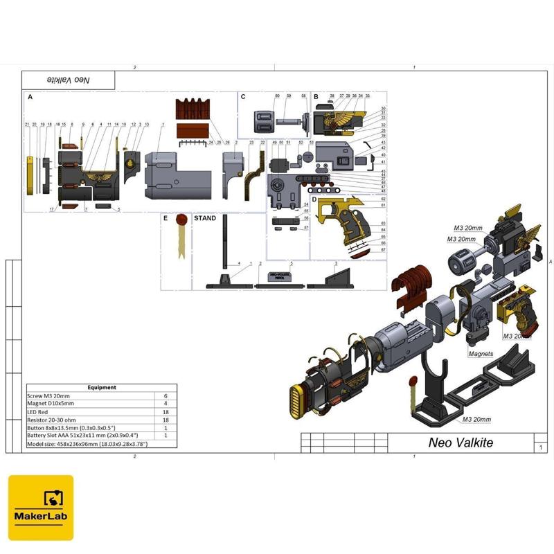 Neo-Volkite Blaster – Space Marine 2 – STL CAD OBJ – Commercial