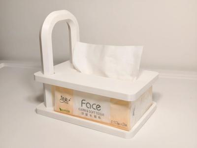 Multifunctional tissue box, portable, wall-mountable, and freestanding. Separate parts, no supports required