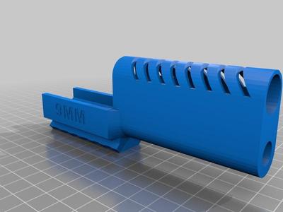 Airsoft m9 compensator with rail