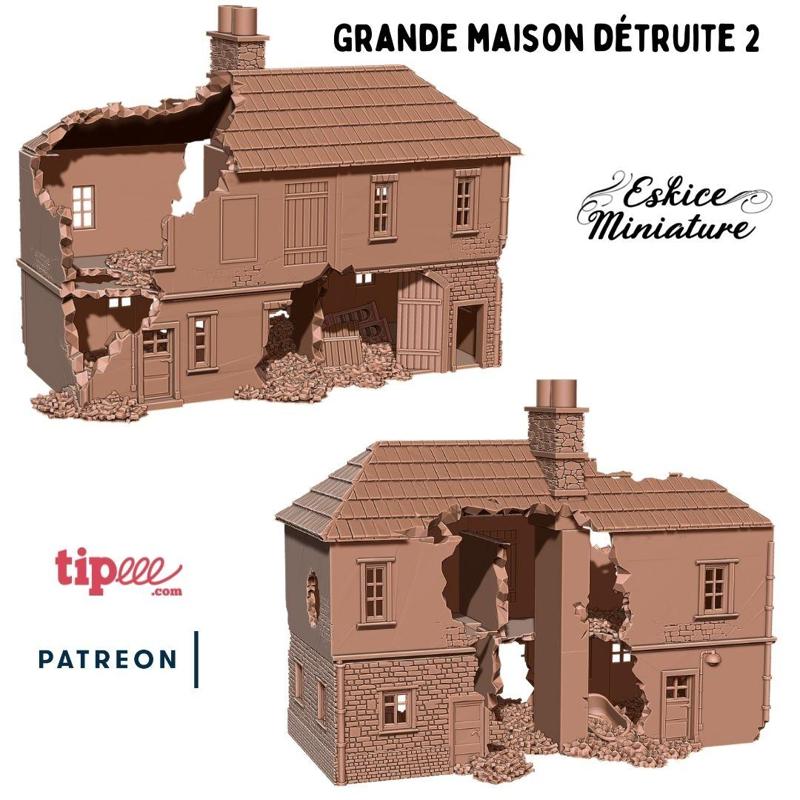 Destroyed House 3 – 28mm for wargame