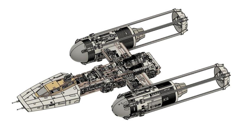 STAR WARS YWING RED JAMMER VERSION  SUPER DETAILED