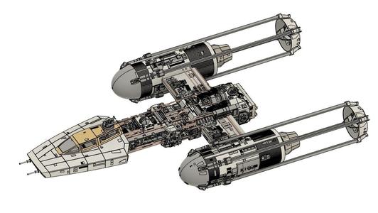 STAR WARS YWING RED JAMMER VERSION  SUPER DETAILED
