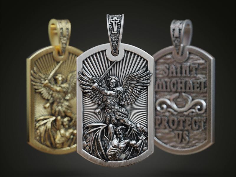 Saint Archangel Michael dogtag pendant