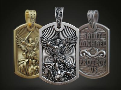 Saint Archangel Michael dogtag pendant
