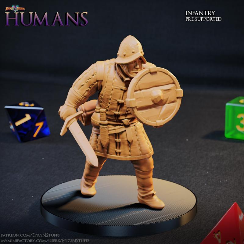 Human Infantry 1A Miniature – Pre-Supported