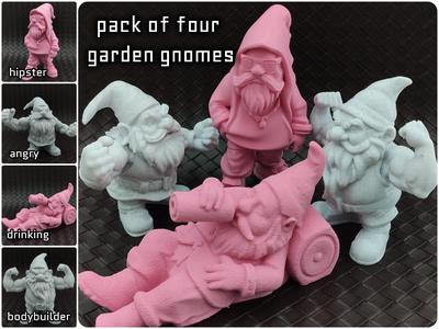Pack of Four Garden Gnomes