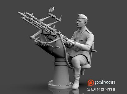 flak mg german soldier