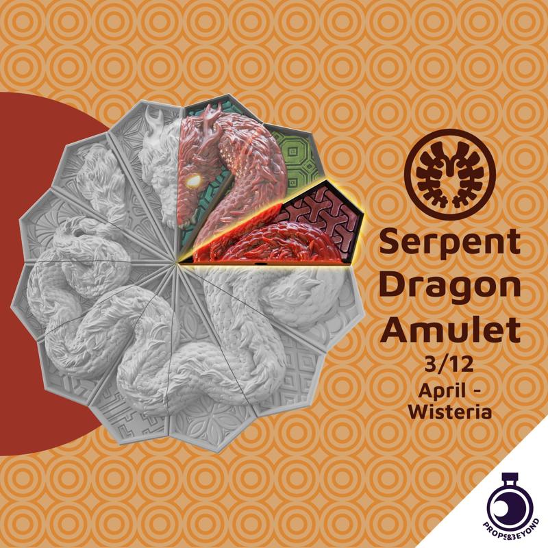 Serpent Dragon Amulet – Uzuki – Wisteria Shard – April