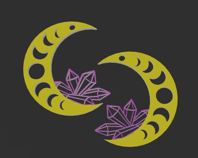 A Little Bit Witchy Crystal Moon Earrings   