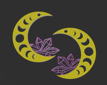 A Little Bit Witchy Crystal Moon Earrings   