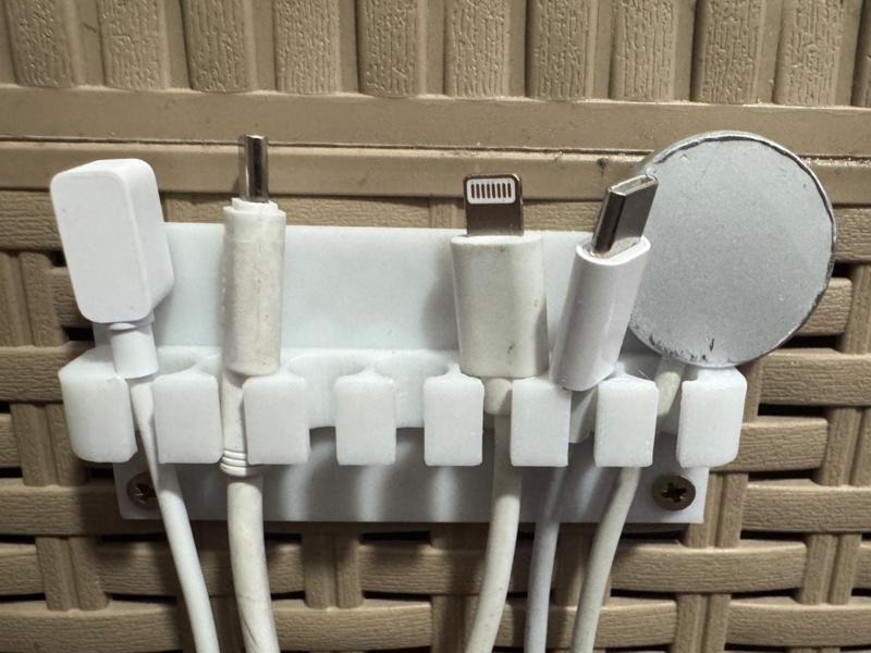Wall-Mount Cable Organizer with Screw Holes